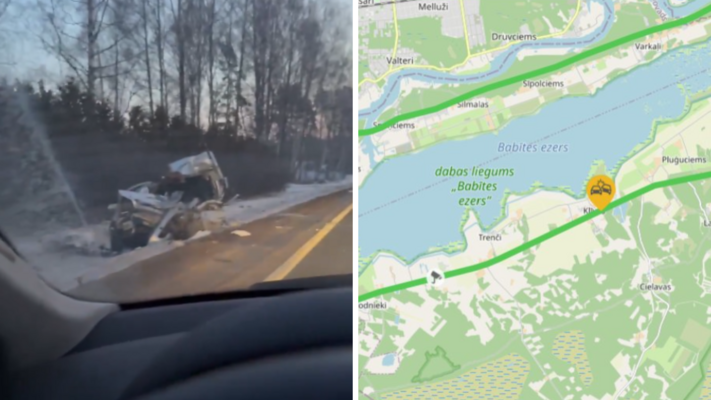 Avārija. Foto: "X"/ @Norrmis/ LVC