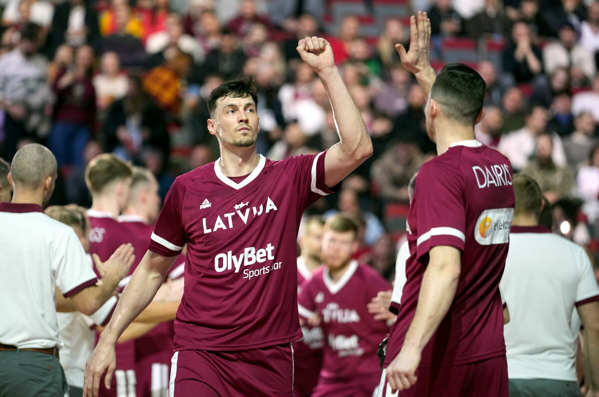 Latvijas vīriešu basketbola izlase. Foto: Edijs Pālens/LETA