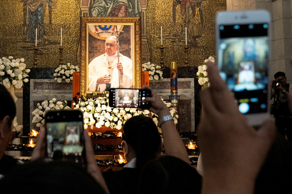 Svētā mise pāvestam Franciskam. Foto: scanpix/REUTERS/Lisa Marie David REUTERS