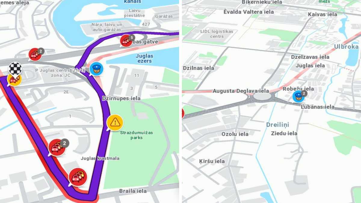 Foto: Ekrānšāviņš no Waze