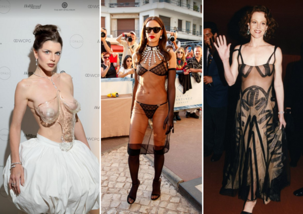 Foto: aktrise Džūlija Foksa, modele Irīna Šeika, aktrise Sigurnija Vīvere, ekrānuzņemumi no "Vogue" un woman.ru, 1188.lv kolāža