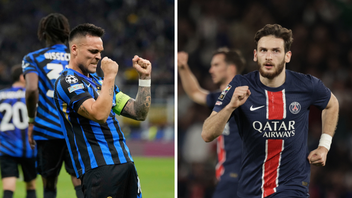 "Inter" un PSG līderi Lautaro Martiness un Hviča Kvarachelija. Foto: AP Photo/Luca Bruno/EPA/TERESA SUAREZ/Scanpix