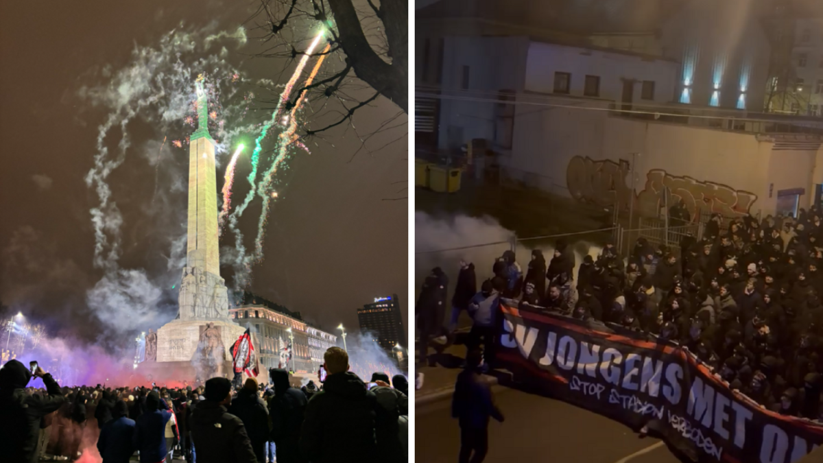 Ajax fani Rīgā. Foto: "X"/MikelisO/ 1188.lv