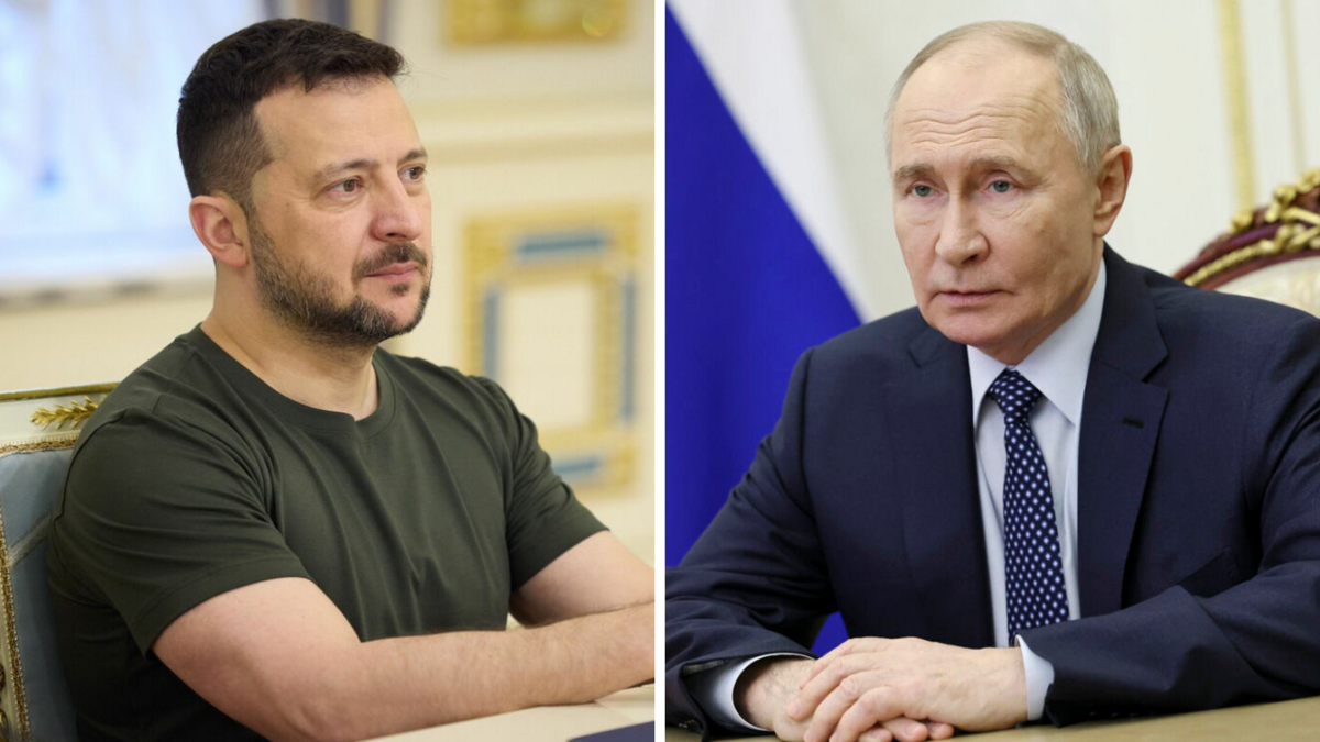 Volodimirs Zelenskis un Vladimirs Putins. Foto: UKRAINIAN PRESIDENTIAL PRESS/Sputnik