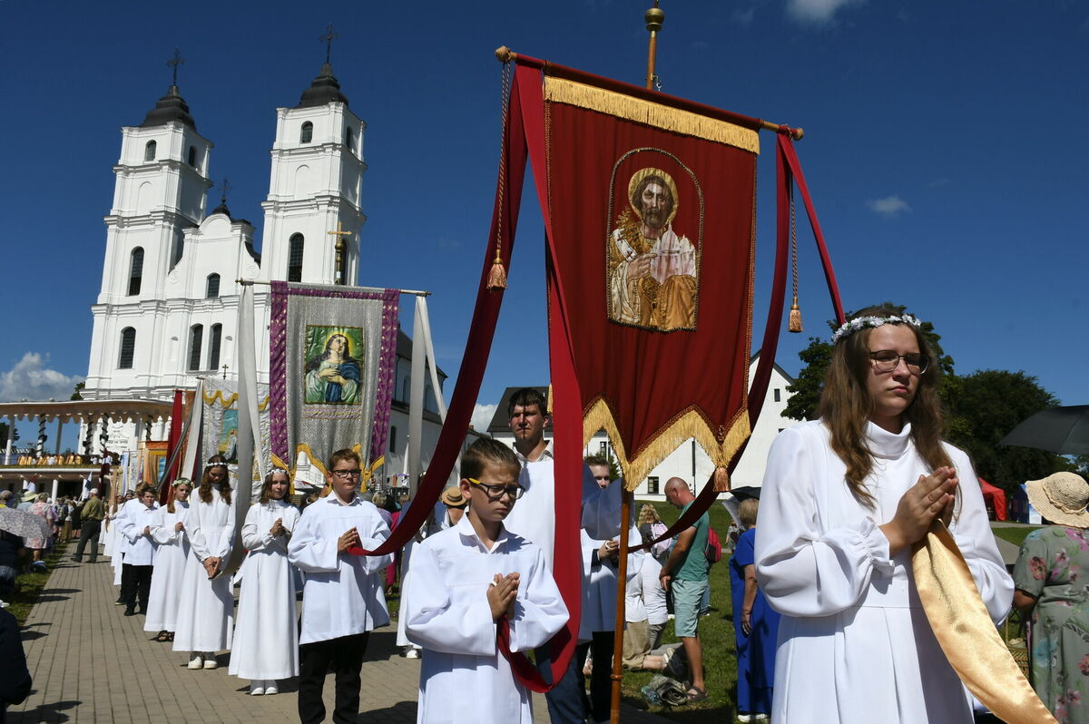 Vissvētākās Jaunavas Marijas Debesīs uzņemšanas svētki Aglonā. Foto: Ivars Soikāns/LETA