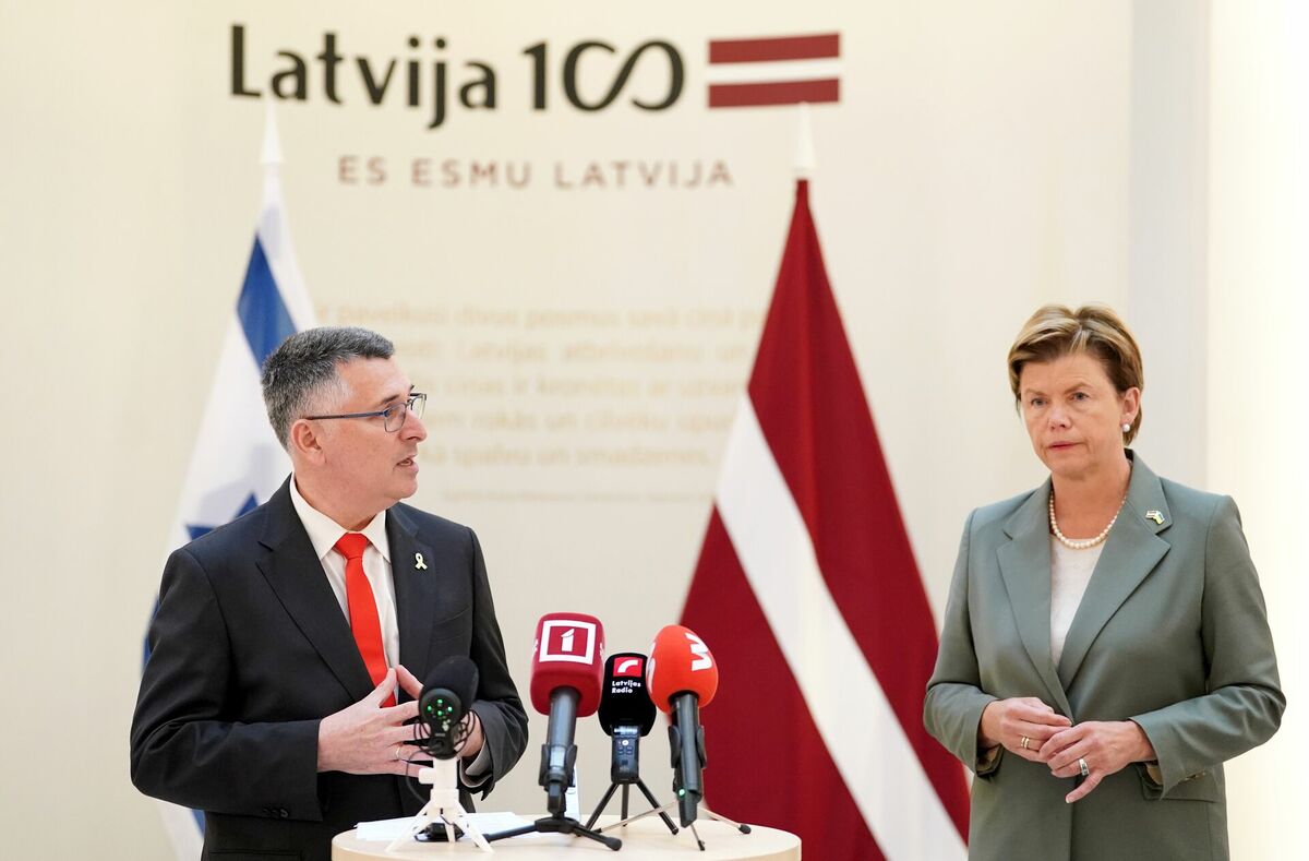 Izraēlas un Latvijas ārlietu ministri. Foto: Edijs Pālens/LETA