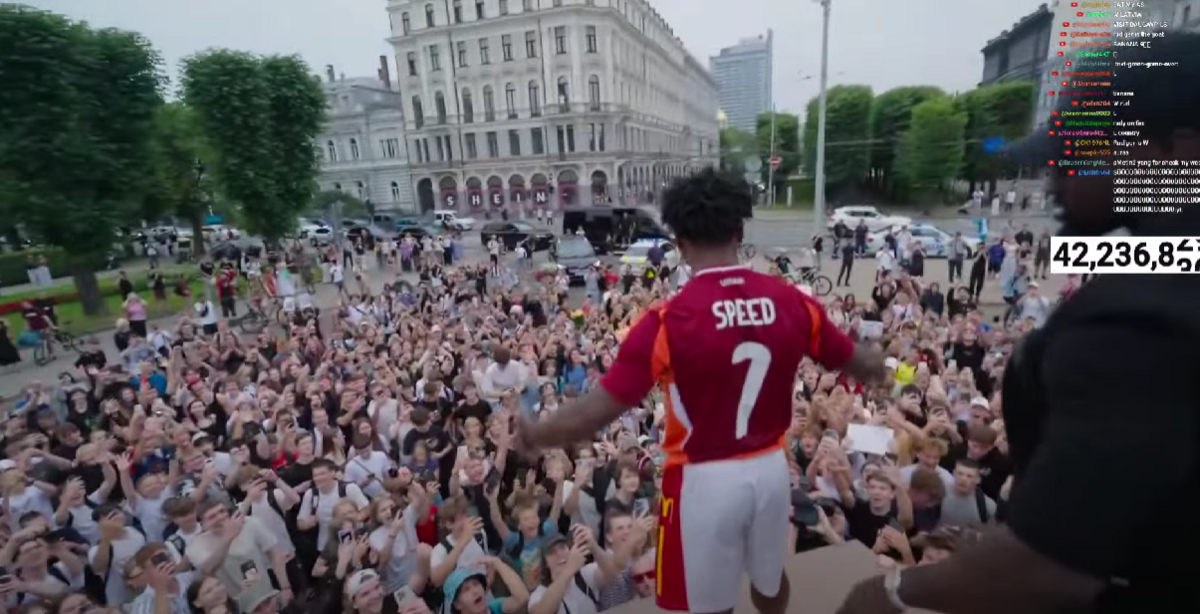 Foto: Ekrānuzņēmums no "IShowSpeed" tiešraides