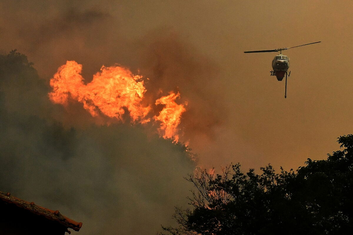 Savvaļas ugunsgrēks Grieķijā. Foto: scanpix/ EPA/VASSILIS PSOMAS