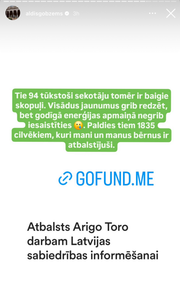 Foto: Aldis Gobzems/Instagram