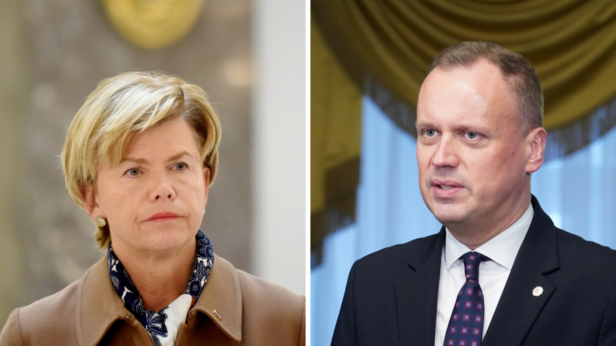 Baiba Braže un Edgars Tavars. Foto: LETA