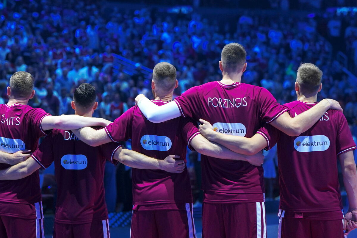 Latvijas basketbola valstsvienība. Foto: Ieva Leiniša