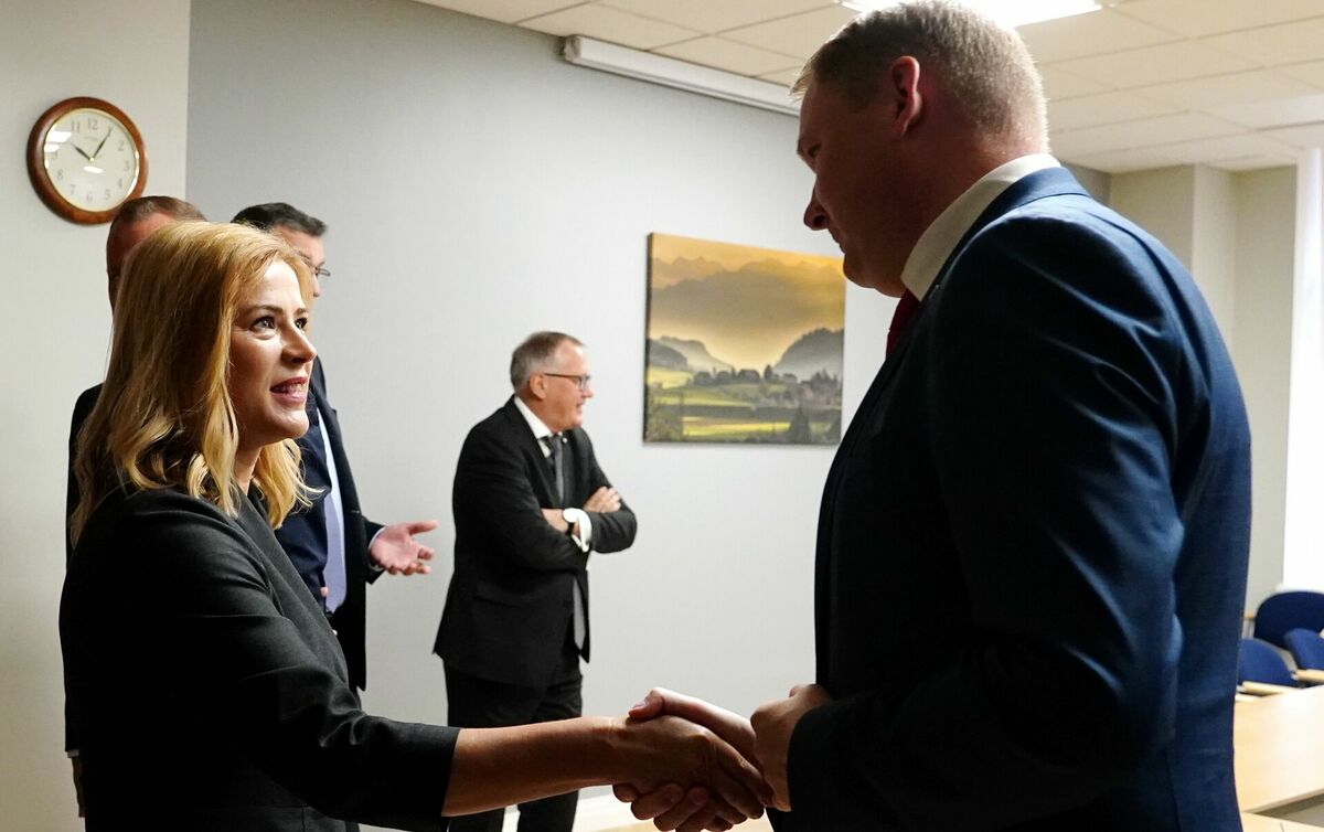 Evika Siliņa un Edvards Smiltēns. Foto: Zane Bitere/LETA
