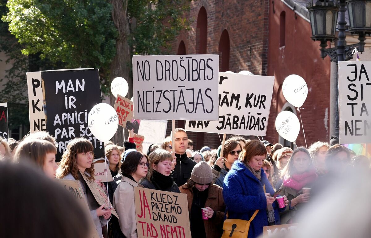 Pikets Stambulas konvencijas atbalstam. Foto: Zane Bitere/LETA