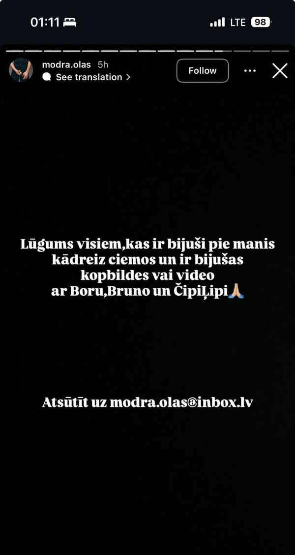 Foto: @modra.olas/Instagram