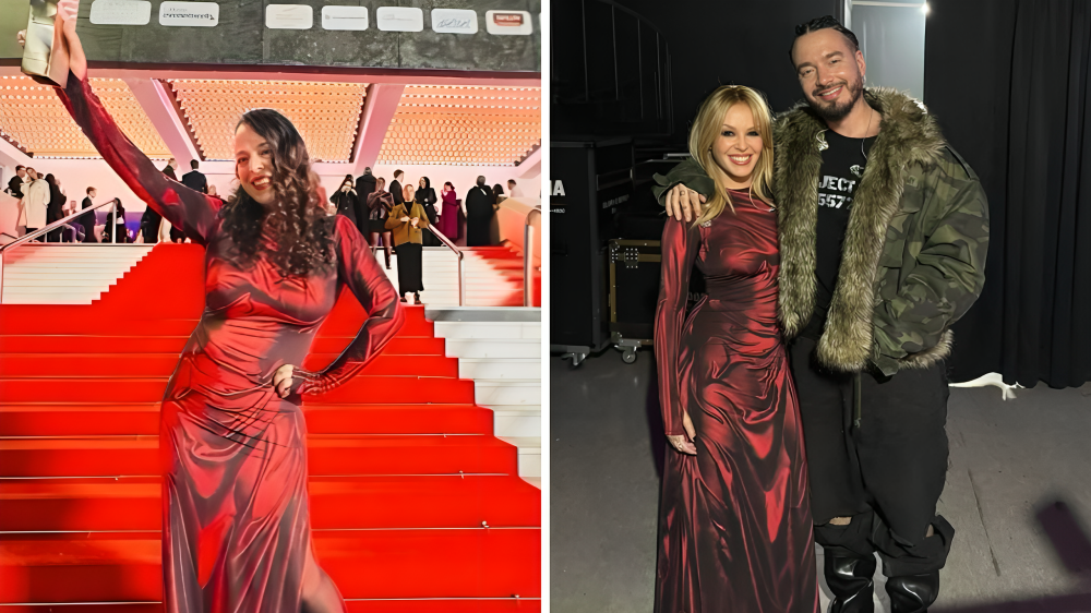 Foto: Ekrānuzņēmums no raidījuma "Slavenības. Bez filtra" ; kylieminogue/Instagram 