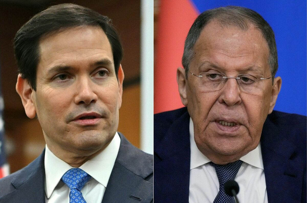 Marko Rubio un Sergejs Lavrovs. Foto: Mandel NGAN and Alexander Zemlianichenko / POOL / AFP