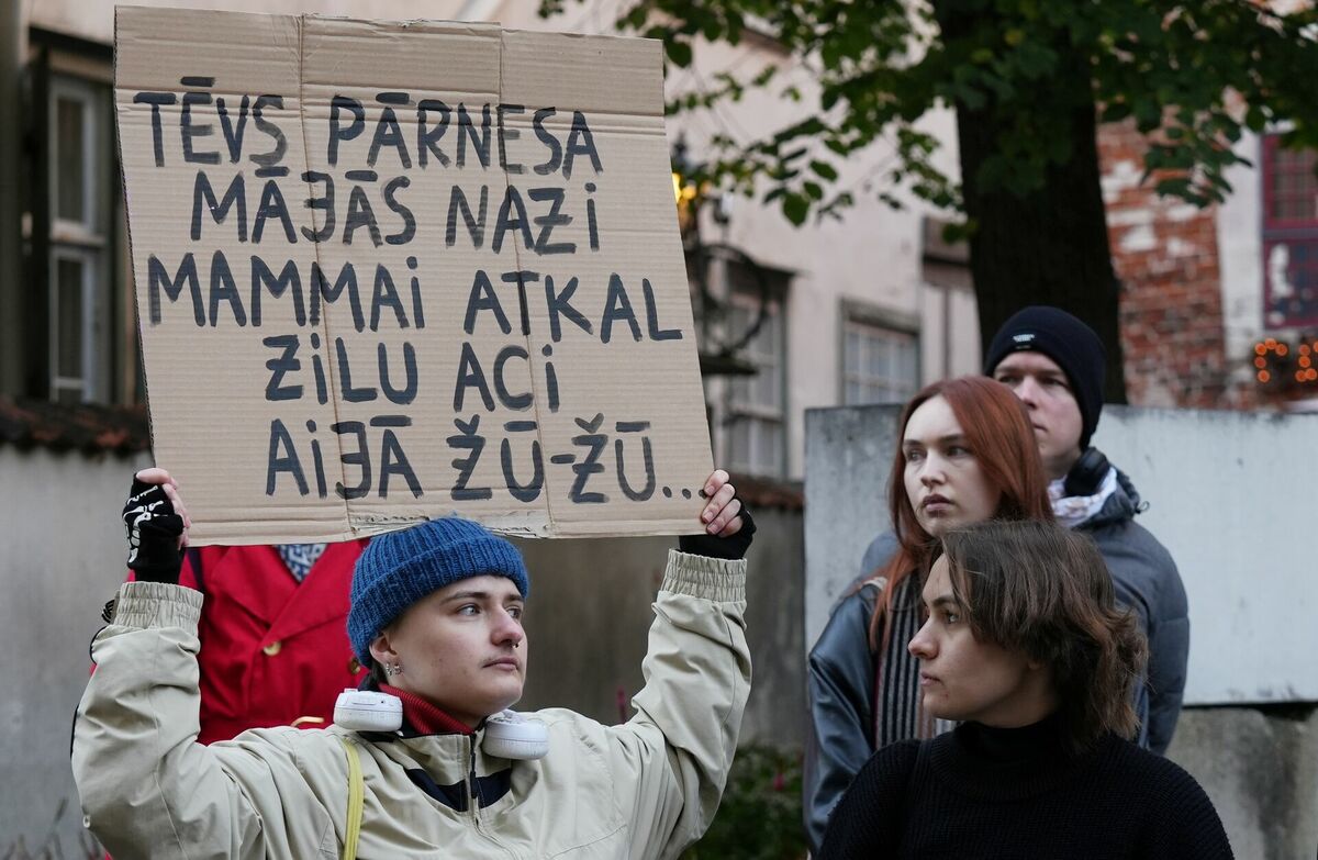 Protests pret izstāšanos no Stambulas konvencijas. Foto: Evija Trifanova/LETA