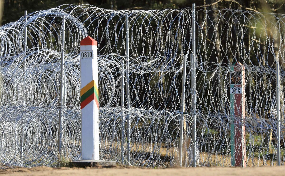 Lietuvas un Baltkrievijas robeža. Foto: PETRAS MALUKAS / AFP