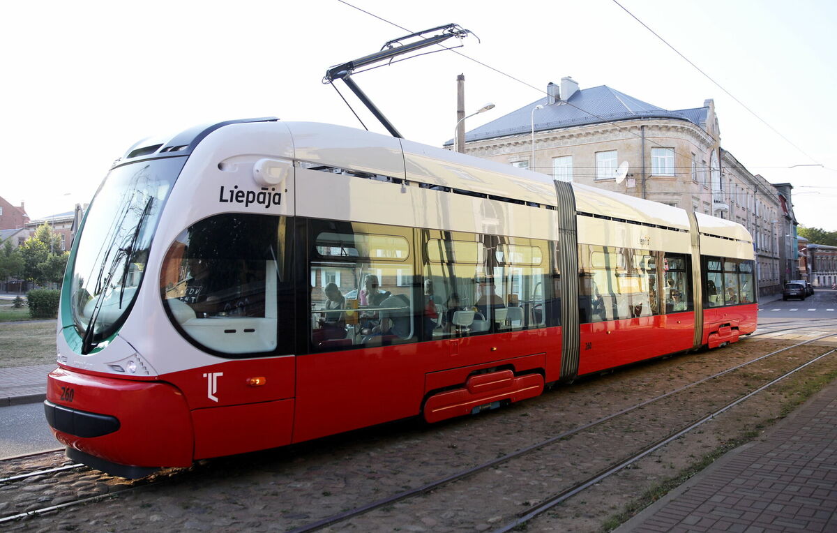 Tramvajs Liepājā. Foto: LETA
