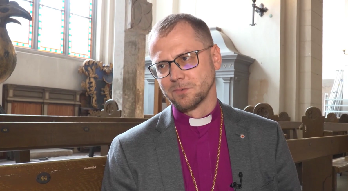 Evaņģēliski luteriskās baznīcas arhibīskaps Rinalds Grants. Foto: Ekrānuzņēmums no intervijas