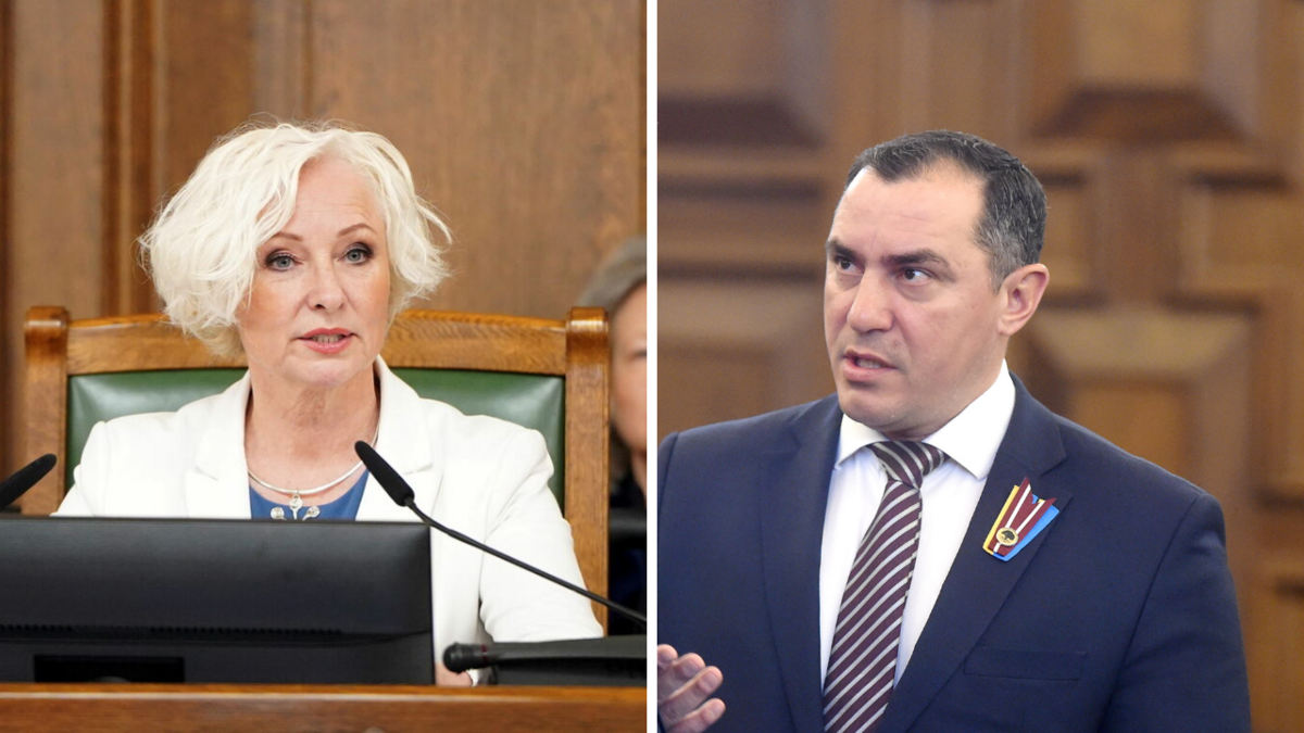 Daiga Mieriņa un Sandis Riekstiņš. Foto: LETA