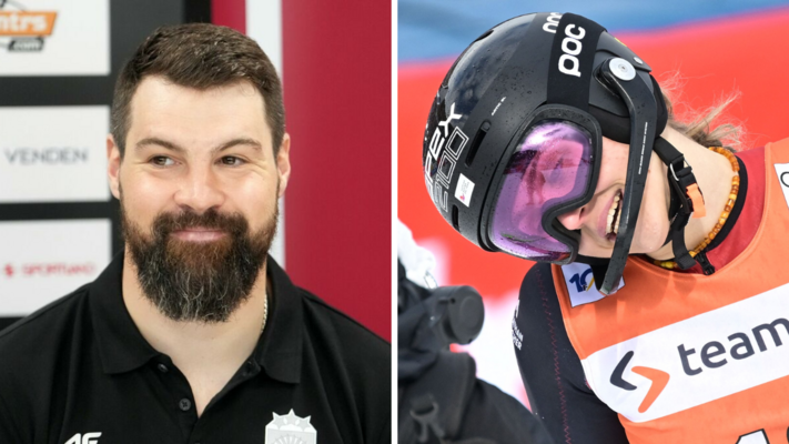 Kaspars Daugaviņš un Dženifera Ģērmane. Foto: LETA/Scanpix