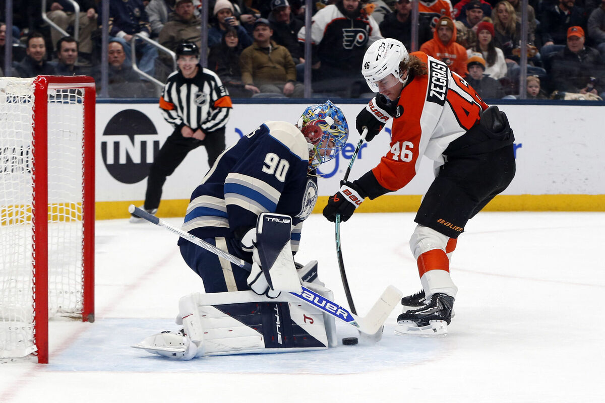 Elvis Merzļikins. Foto: Russell LaBounty-Imagn Images/Scanpix