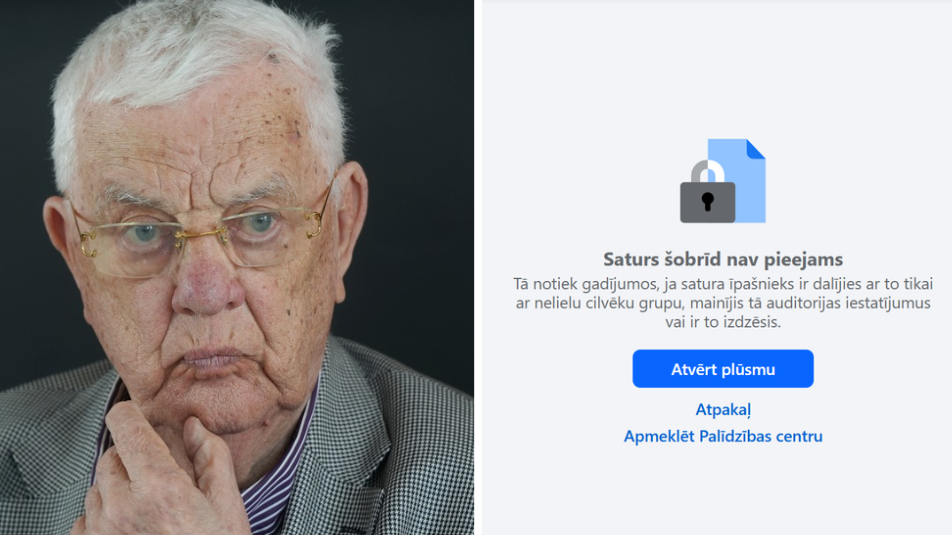 Foto: LETA; Ekrānuzņēmums no "Facebook" profila
