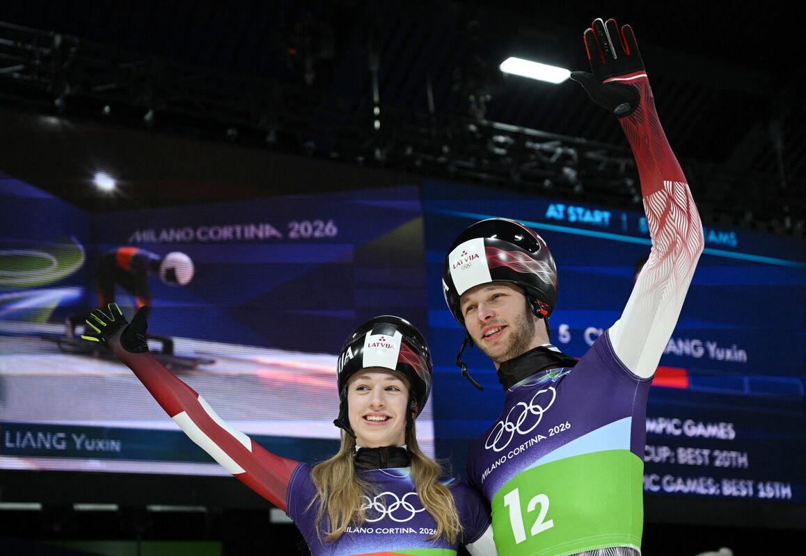 Marta Andžāne un Emīls Indriksons. Foto: REUTERS/Annegret Hilse