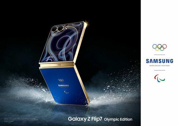 Jaunie "Galaxy Z Flip7 Olympic Edition" telefoni. Foto: Samsung
