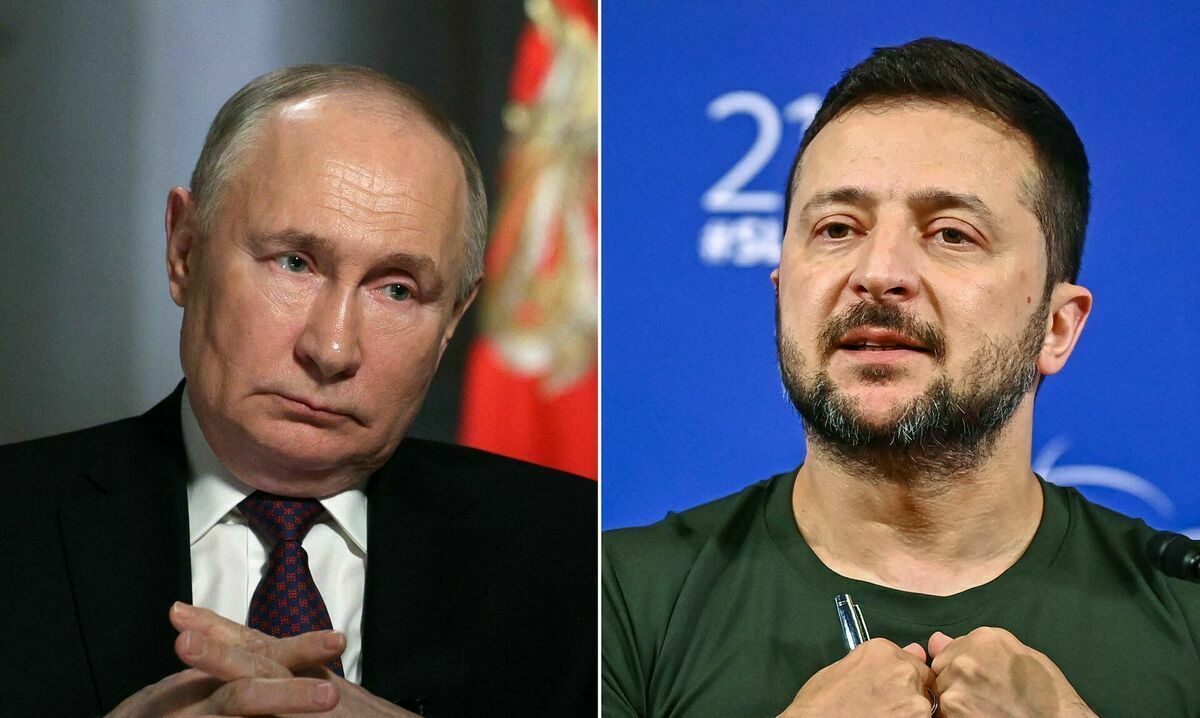 Vladimirs Putins un Volodimirs Zelenskis. Foto: Gavriil GRIGOROV / Nhac NGUYEN