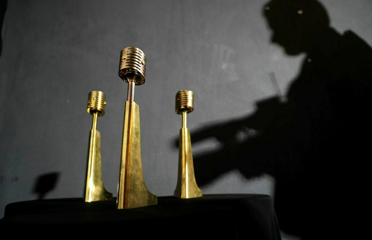Zelta mikrofons. Foto: Ieva Leiniša/LETA