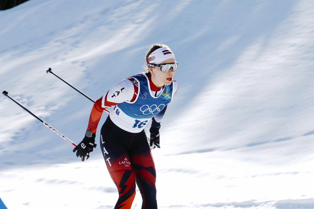 Distanču slēpotāja Patrīcija Eiduka. Foto: Toms Kalniņš