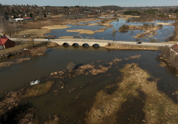 Pārplūdusi Abava pie Kandavas. Foto: LETA