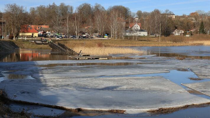 Pārplūdusi Abava pie Kandavas. Foto: Daiga Rēdmane