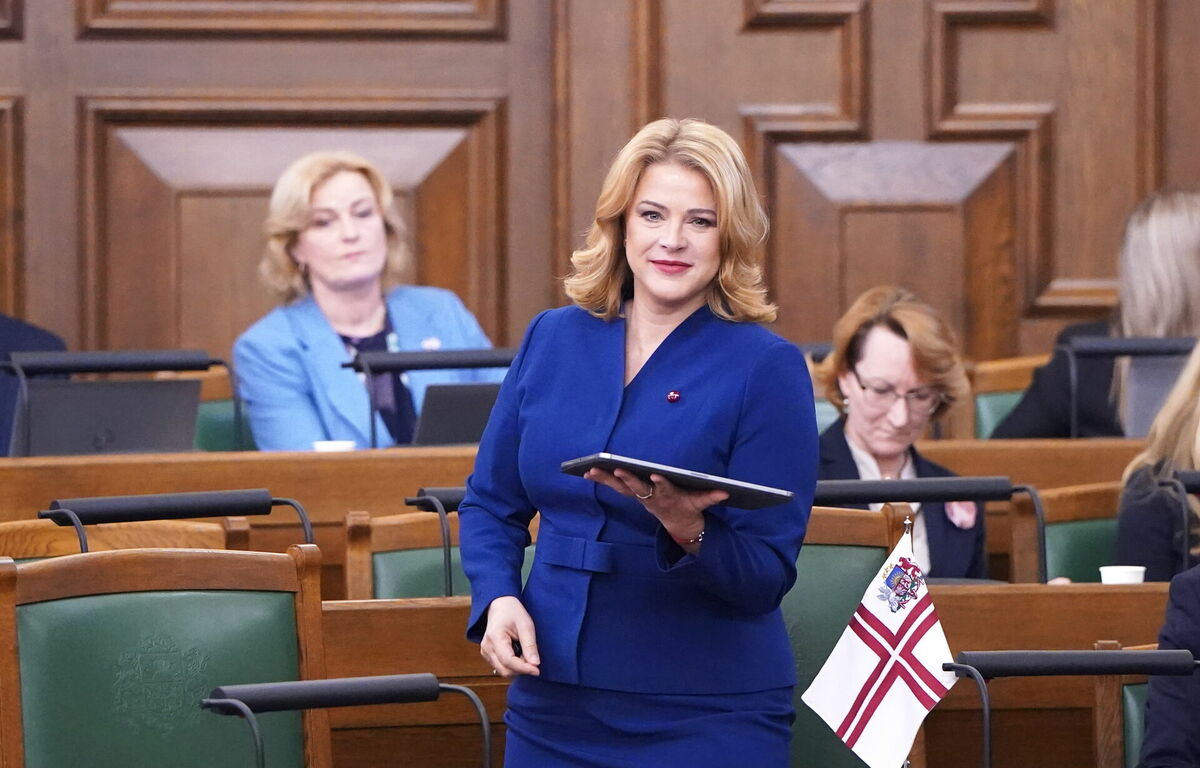 Ministru prezidente Evika Siliņa Saeimas sēdē. Foto: LETA