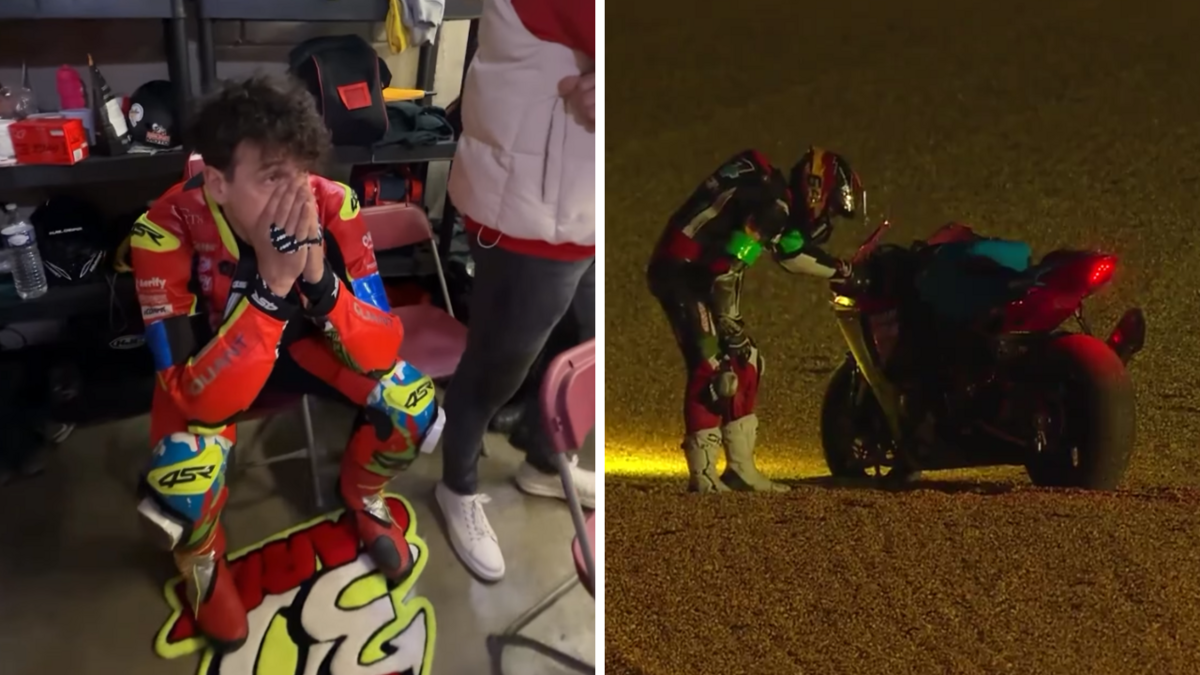 Garijs Rožkalns un viņa komandas biedrs pēc motocikla problēmām. Foto: Ekrānšāviņi no "Instagram"