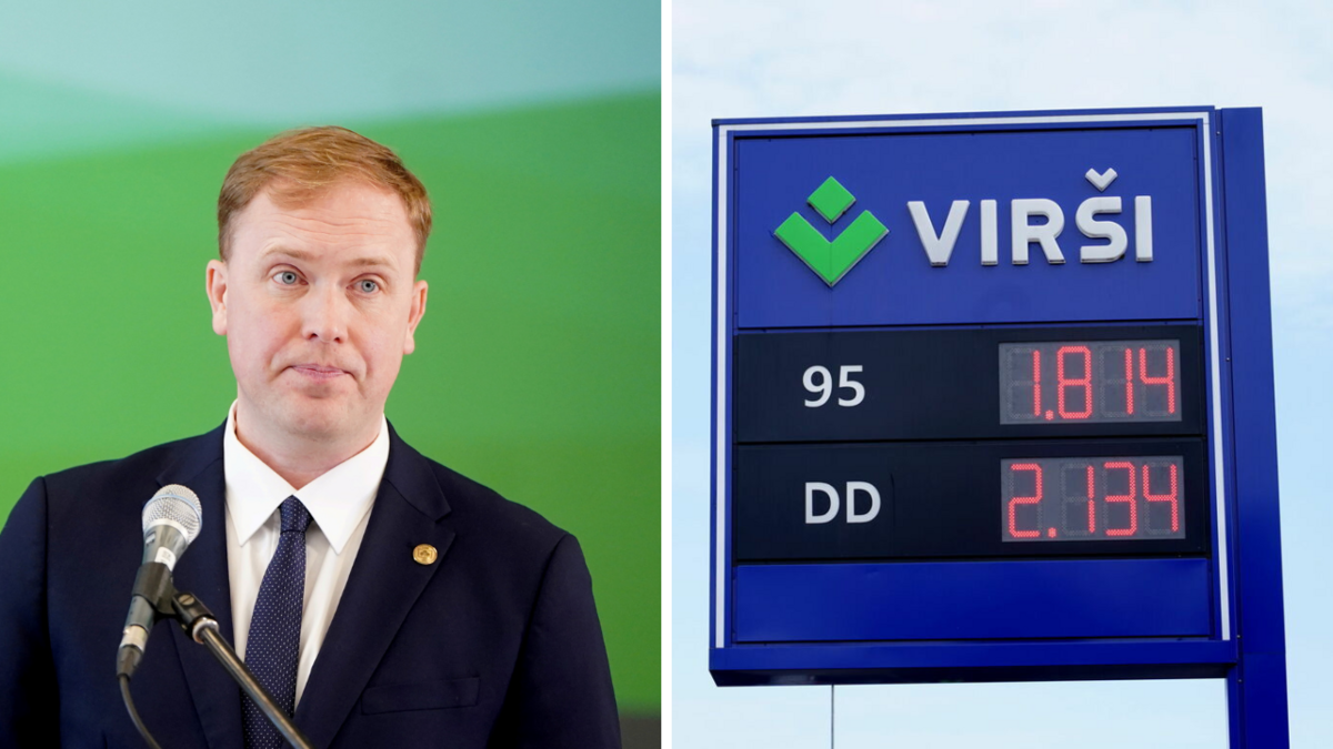 Viktors Valainis un degvielas cenas aprīļa sākumā. Foto: LETA