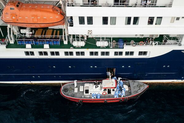 Kuģis "MV Hondius". Foto: AFP