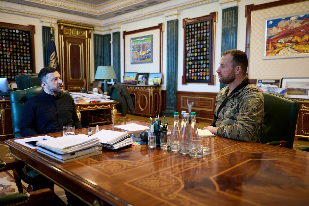Volodimirs Zelenskis un Jevheņijs Hmars. Foto: Ukrainas Prezidenta birojs