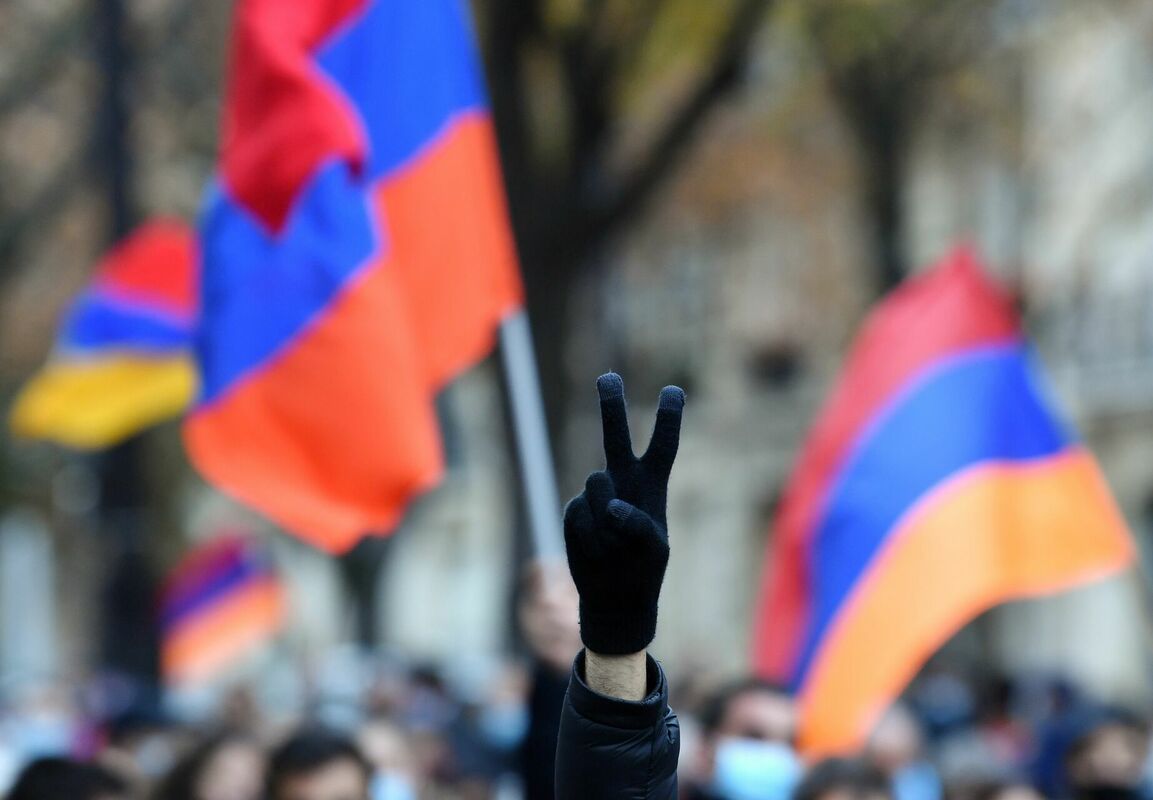 Armēnijas karogi, attēls ilustratīvs. Foto: Alain JOCARD / AFP / Scanpix