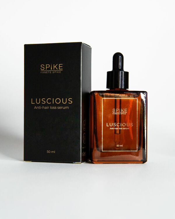 Spike LUSCIOUS serums matu izkrišanas samazināšanai un augšanas veicināšanai. Foto: Spike