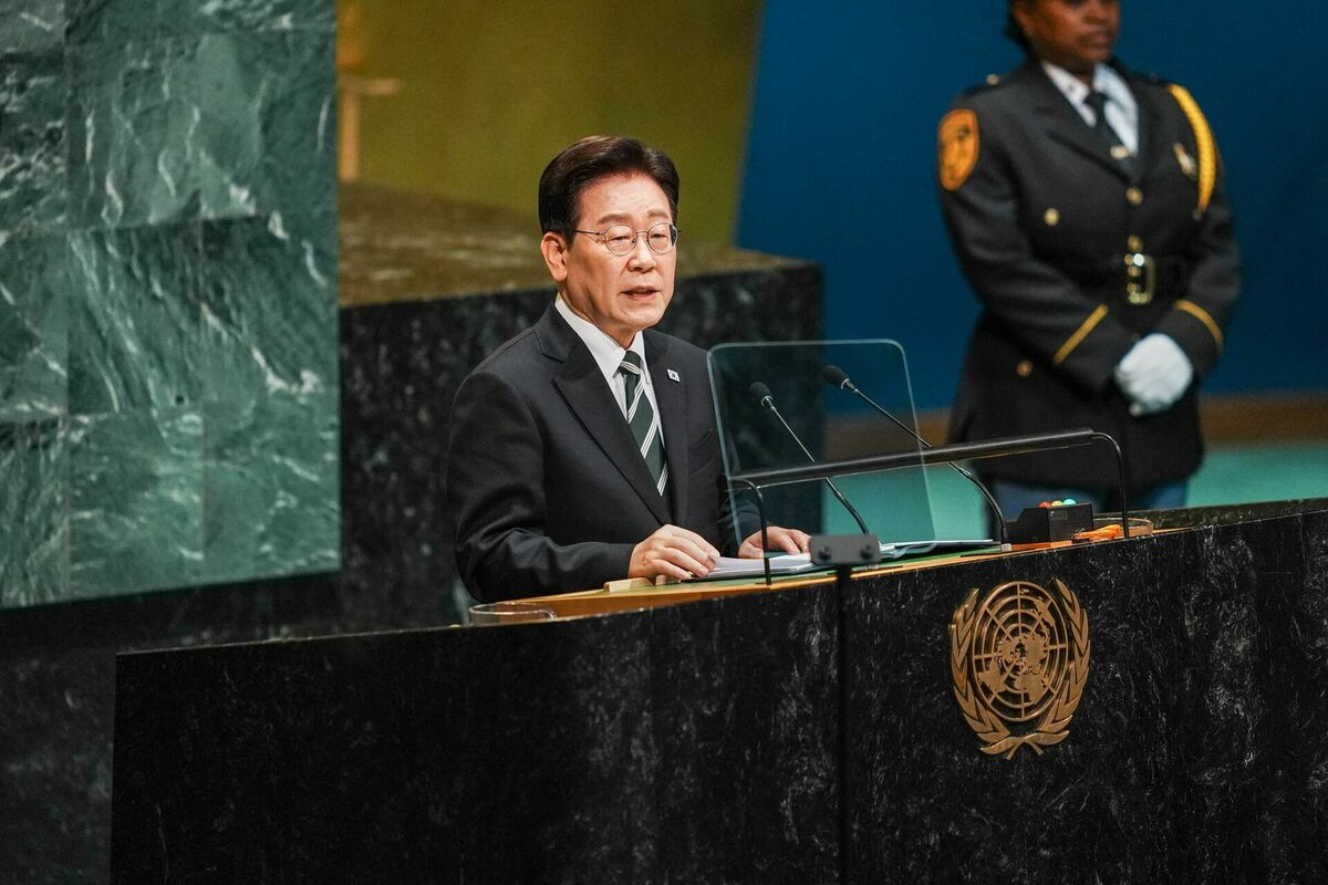 Dienvidkorejas prezidents Li Džemjuns. Foto: RYAN MURPHY / Getty Images / AFP /Scanpix