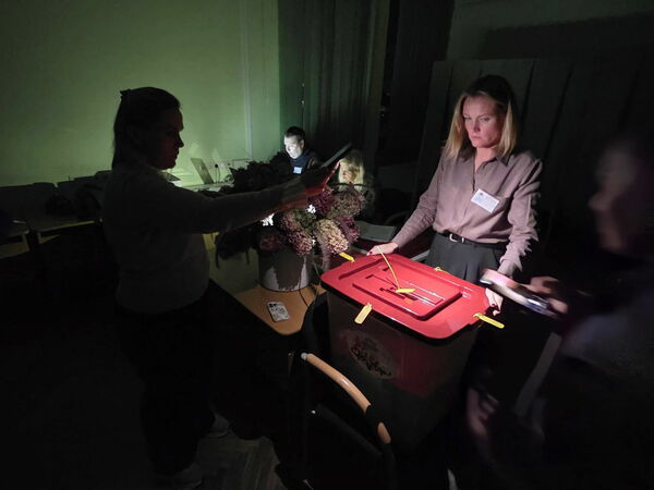 Bez elektrības palikušais Daugavpils iecirknis. Foto: Ivars Soikāns/LETA