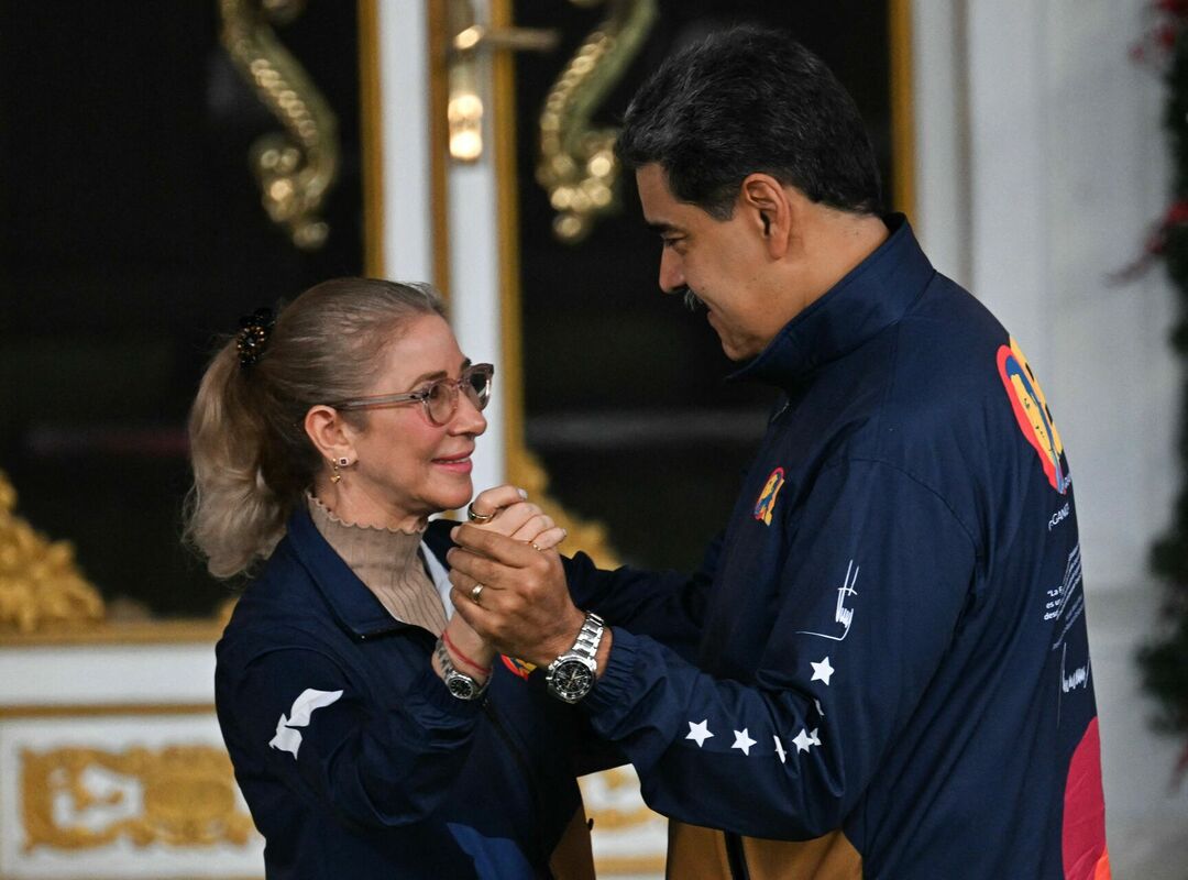 Nikolass Maduro ar sievu. Foto:  Juan BARRETO / AFP / Scanpix